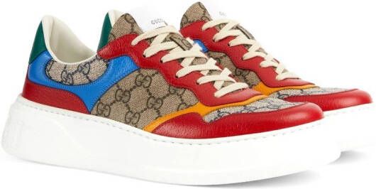 Gucci GG panelled lace-up sneakers Neutrals