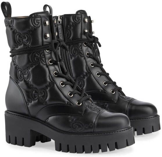 Gucci 60mm GG-matelassé leather boots Black