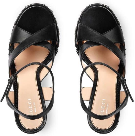 Gucci GG stud-detailed platform sandals Black