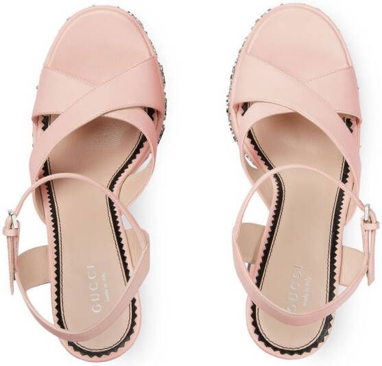 Gucci GG stud-detailed platform sandals Pink