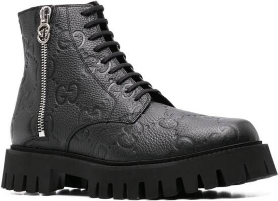 Gucci GG Supreme leather boots Black