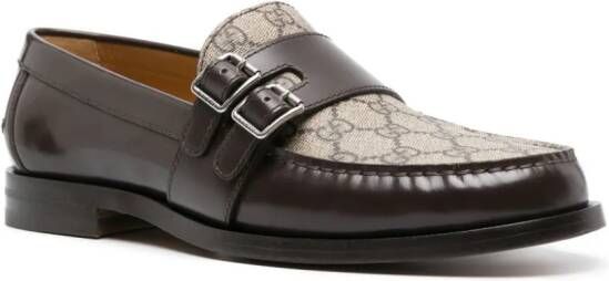 Gucci GG Supreme leather loafers Neutrals