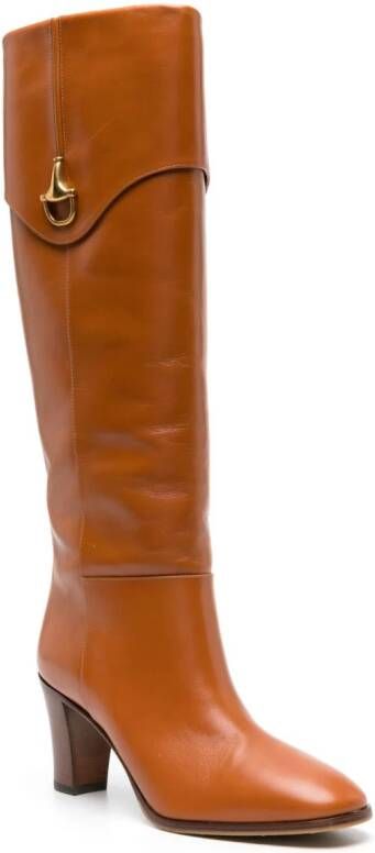 Gucci Half Horsebit leather boots Orange