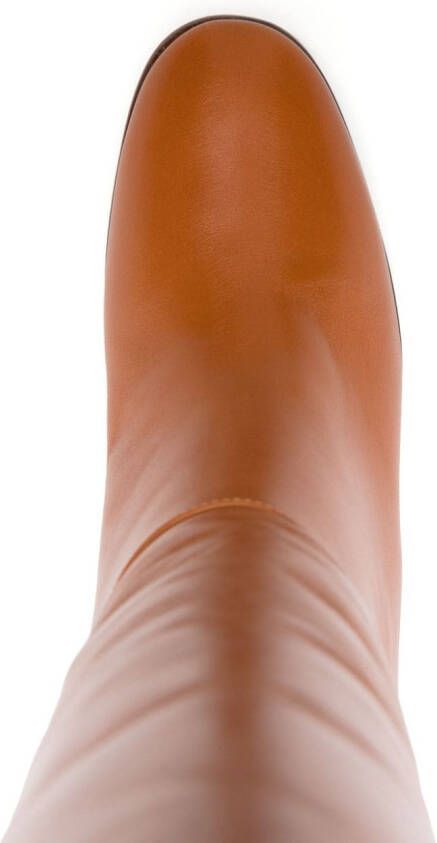 Gucci Half Horsebit leather boots Orange