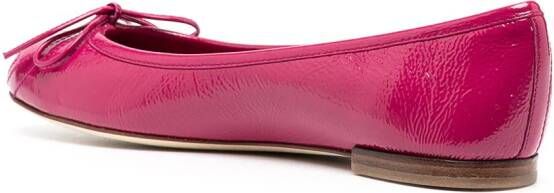 Gucci high-shine bow ballerina shoes Pink