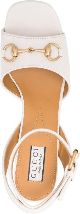 Gucci Horsebit 100mm leather sandals Neutrals