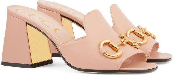 Gucci Horsebit 75mm mule sandals Pink