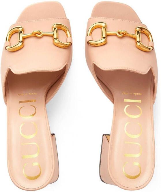 Gucci Horsebit 75mm mule sandals Pink