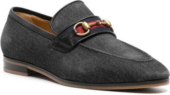 Gucci Horsebit-detail denim loafers Black