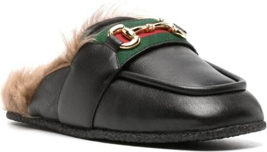 Gucci Horsebit-detail leather slippers Black