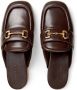 Gucci horsebit-detail leather slippers Brown - Thumbnail 4