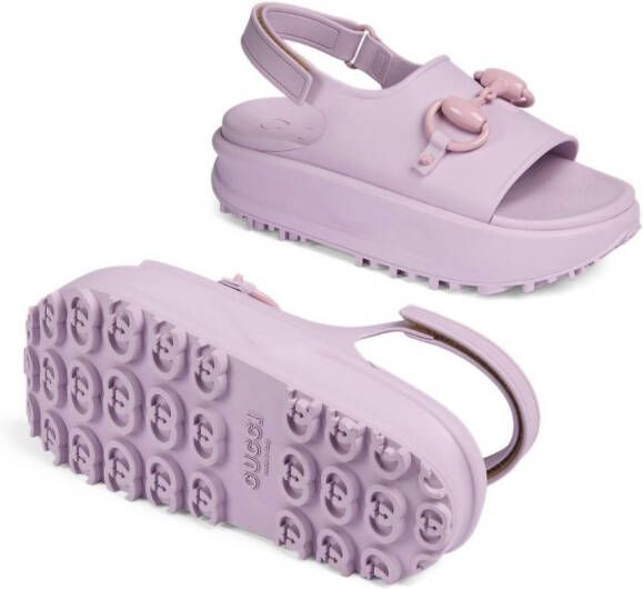 Gucci horsebit-detail platform sandals Purple