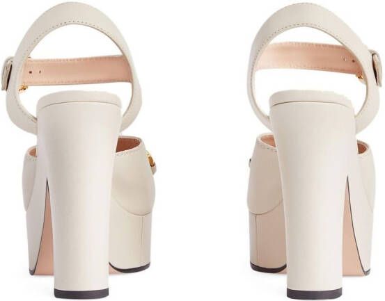 Gucci Horsebit detail platform sandals White