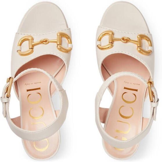 Gucci Horsebit detail platform sandals White