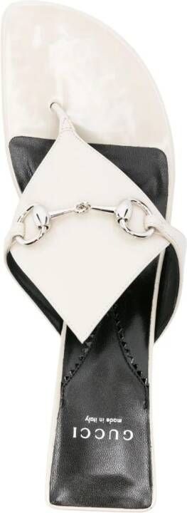 Gucci Horsebit-detail thong-strap mules White