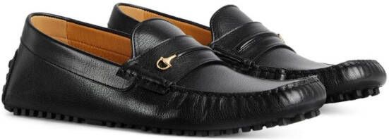 Gucci Horsebit leather square-toe loafers Black