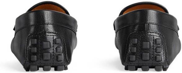 Gucci Horsebit leather square-toe loafers Black