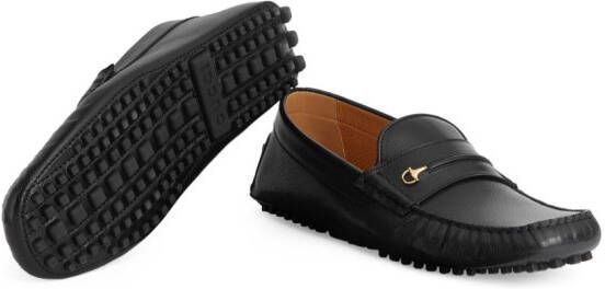 Gucci Horsebit leather square-toe loafers Black