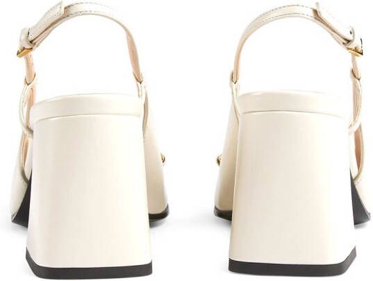 Gucci Horsebit mid-heel slingback pumps White