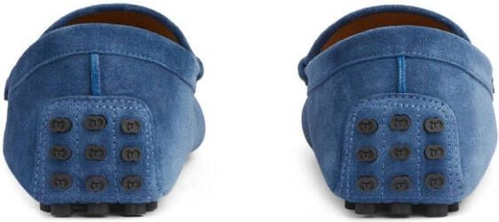 Gucci Horsebit suede driving shoes Blue