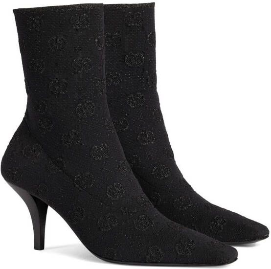 Gucci Interlocking-G 75mm knitted ankle boots Black