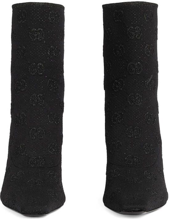 Gucci Interlocking-G 75mm knitted ankle boots Black