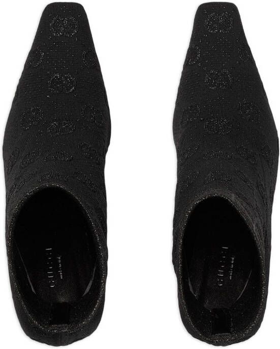 Gucci Interlocking-G 75mm knitted ankle boots Black