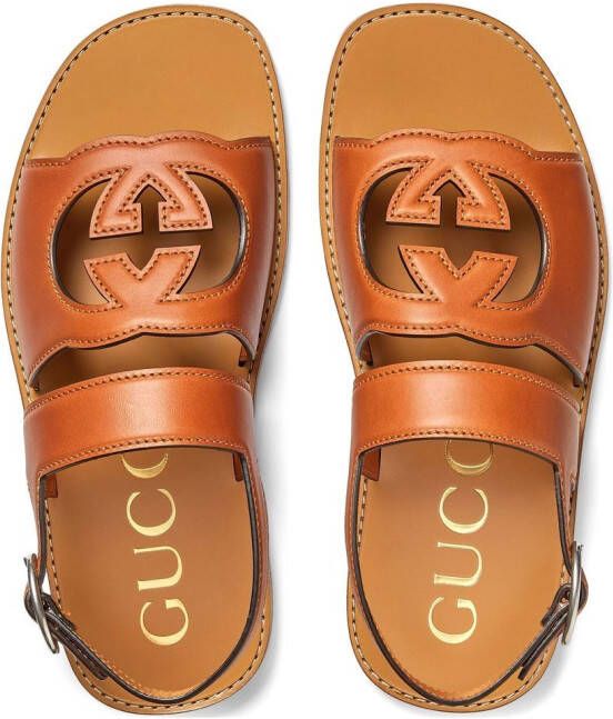 Gucci Interlocking G cut-out sandals Brown