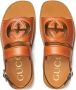 Gucci Interlocking G cut-out sandals Brown - Thumbnail 4