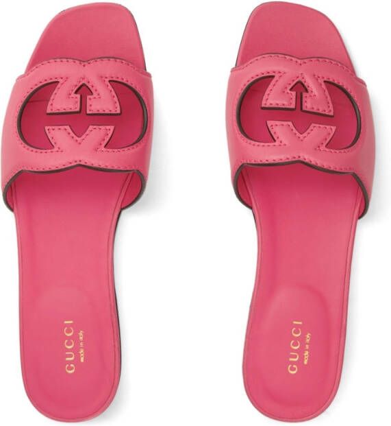 Gucci Interlocking G cut-out slides Pink