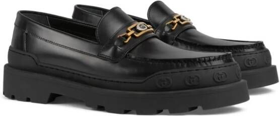 Gucci Interlocking G leather loafers Black