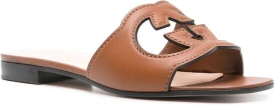 Gucci Interlocking G leather sandals Brown