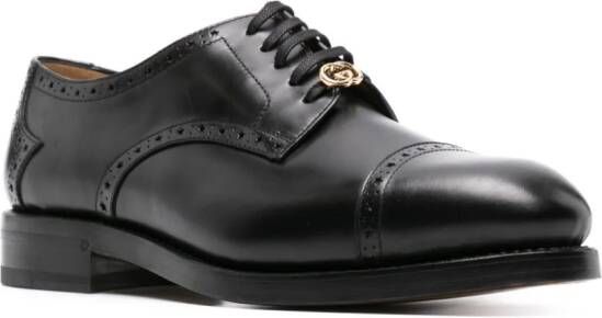 Gucci Interlocking G-plaque leather brogues Black