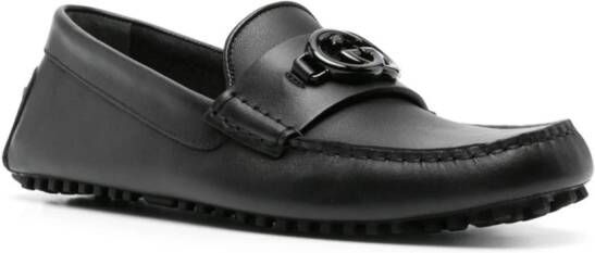 Gucci Interlocking G-plaque leather loafers Black