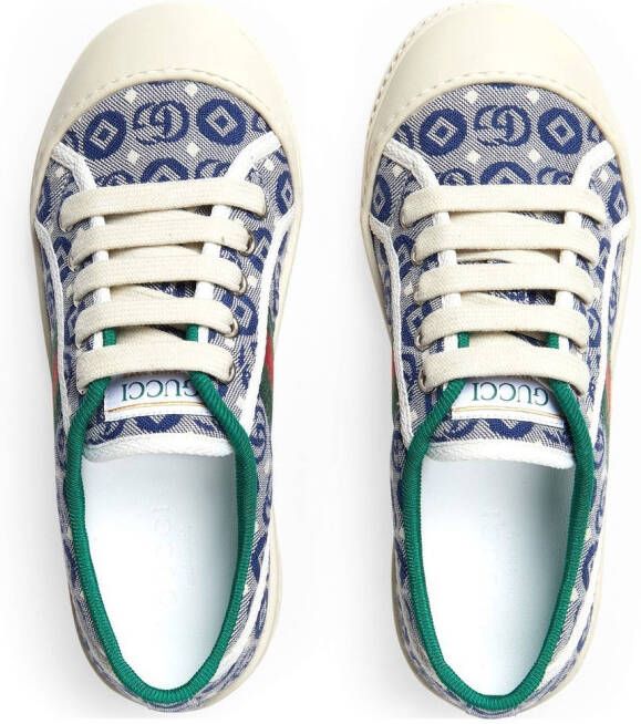 Gucci Kids 1977 Tennis jacquard-print sneakers Blue