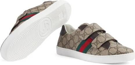 Gucci Kids Ace GG Supreme-print sneakers Brown
