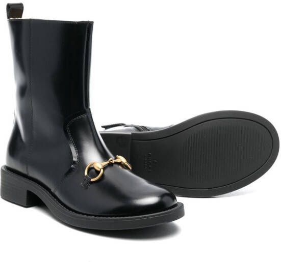 Gucci Kids Aisha leather boots Black