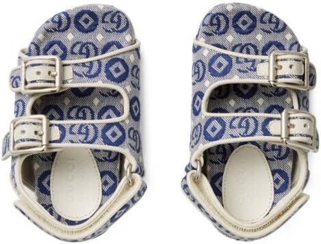 Gucci Kids all-over GG-print sandals Blue