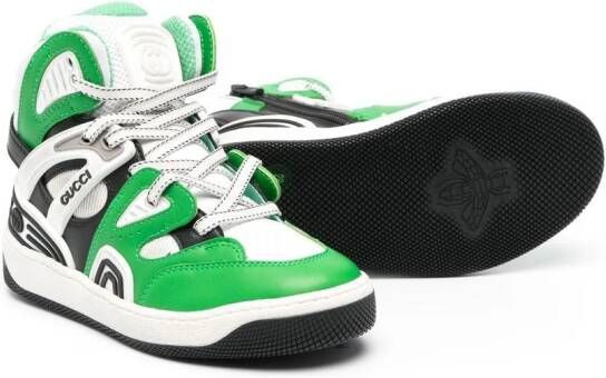 Gucci Kids Basket high-top sneakers Green
