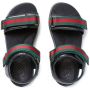 Gucci Kids Web-detailed leather sandals Black - Thumbnail 3