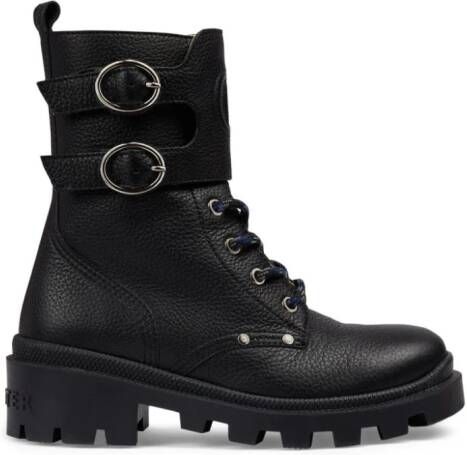 Gucci Kids Double G-embossed leather boots Black