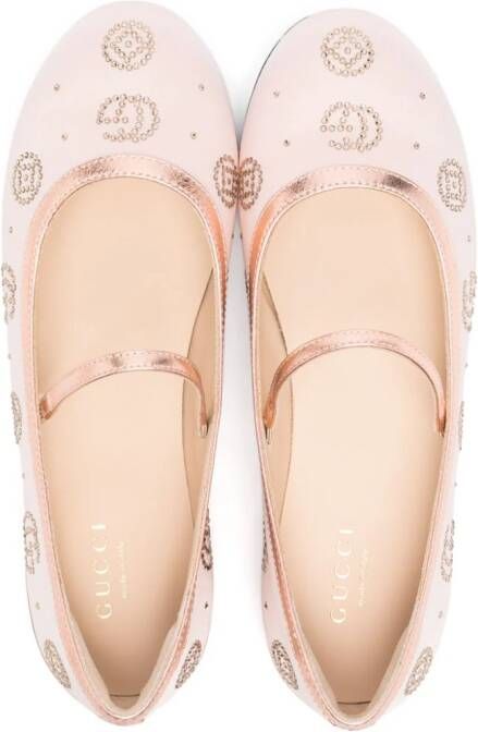 Gucci Kids Double G-logo ballerina shoes Pink
