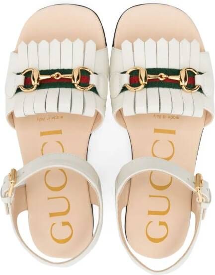 Gucci Kids Gancini leather sandals White