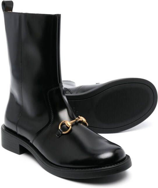 Gucci Kids Horsebit ankle boots Black