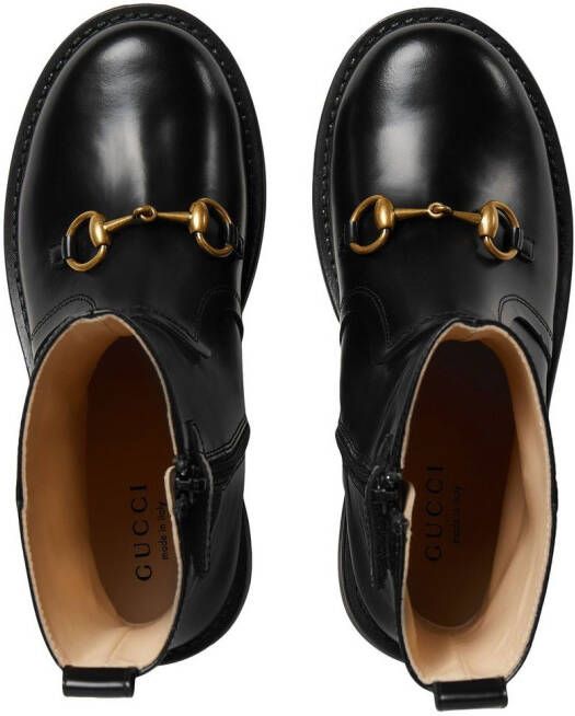 Gucci Kids Horsebit-detail ankle boots Black