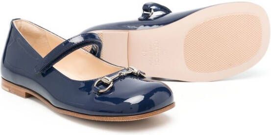 Gucci Kids horsebit detail ballerina shoes Blue