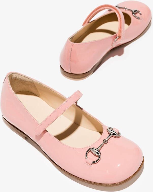 Gucci Kids horsebit detail ballerina shoes Pink