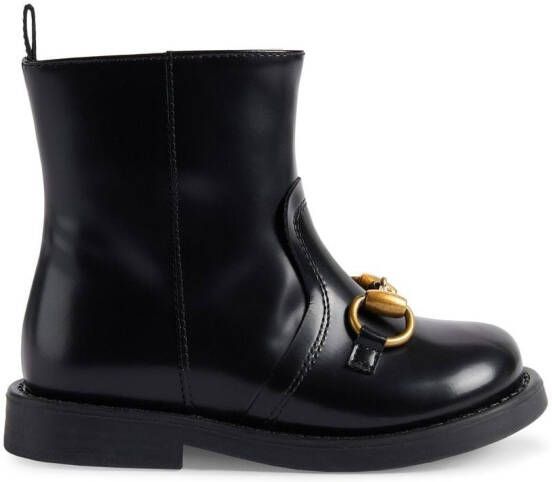 Gucci Kids Horsebit-embellished ankle boots Black
