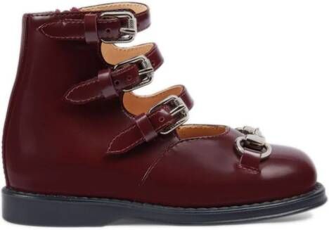Gucci Kids Horsebit leather loafers Red