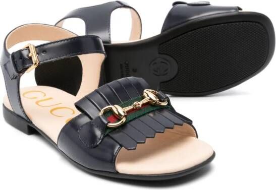 Gucci Kids Horsebit leather sandals Blue